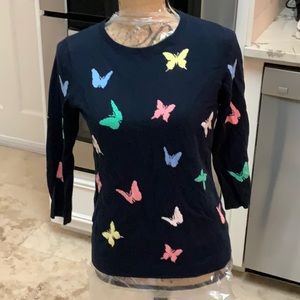Talbots Butterfly Sweater with 3/4 Sleeves